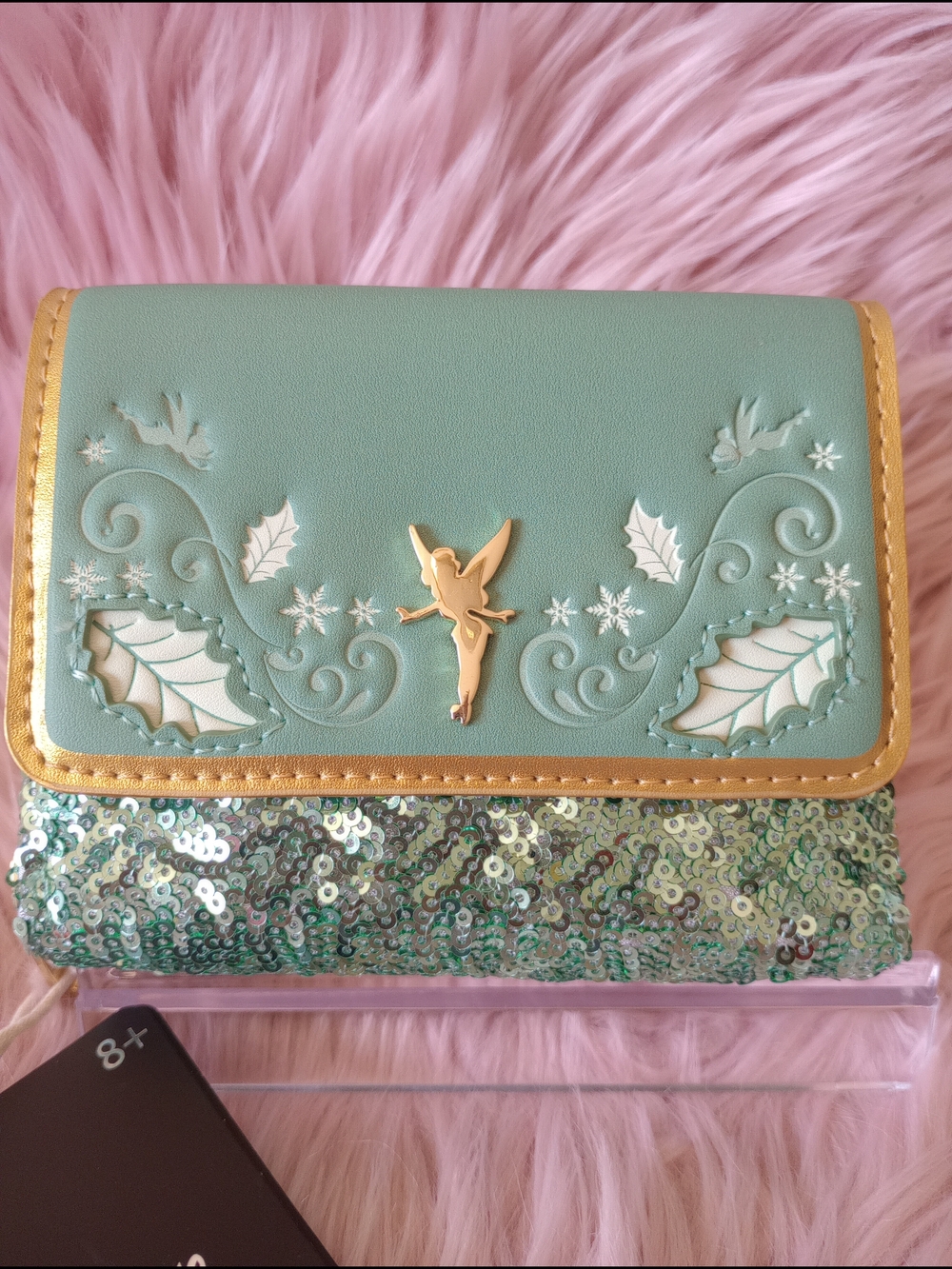 Peter Pan Tinker Bell Holiday Sequin Tri-Fold Wallet